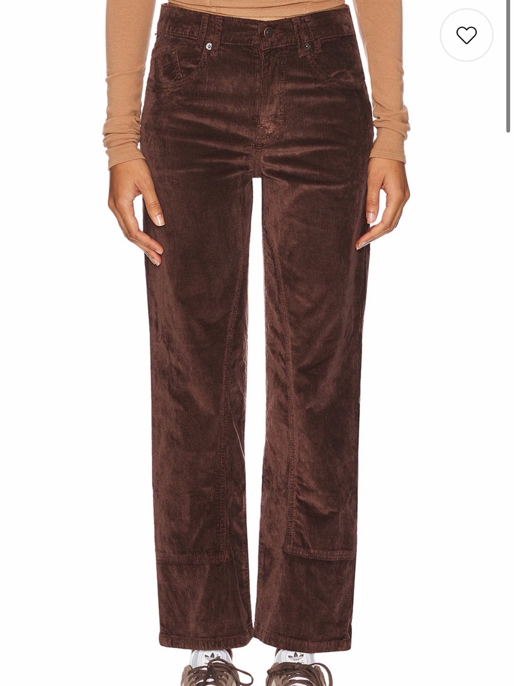 Free People We The Free Risk Taker Cord Straight Leg in Chocolate Truffle